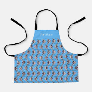 Tablier Motif de poisson bleu nom enfant