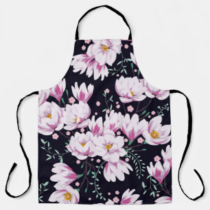 Tablier Motif de printemps sans couture avec magnolias.