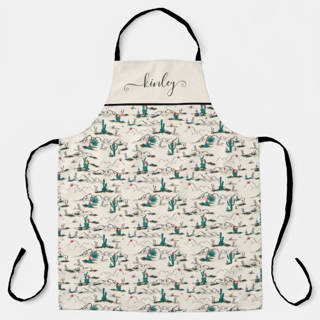 Tablier Motif de succulents florissants (Recto)