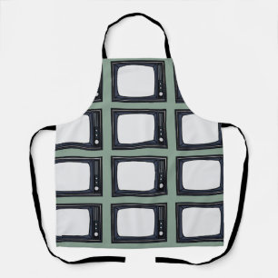 Tablier Motif de télévision classique rétro