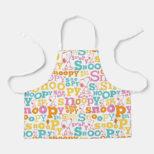 Tablier Motif de texte Snoopy Pastel