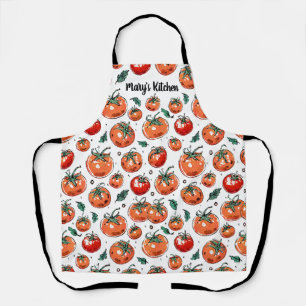 Tablier Motif de tomate frais de jardin avec nom