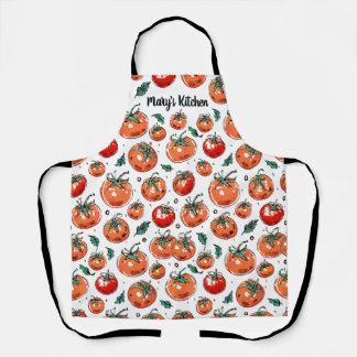 Tablier Motif de tomate frais de jardin avec nom