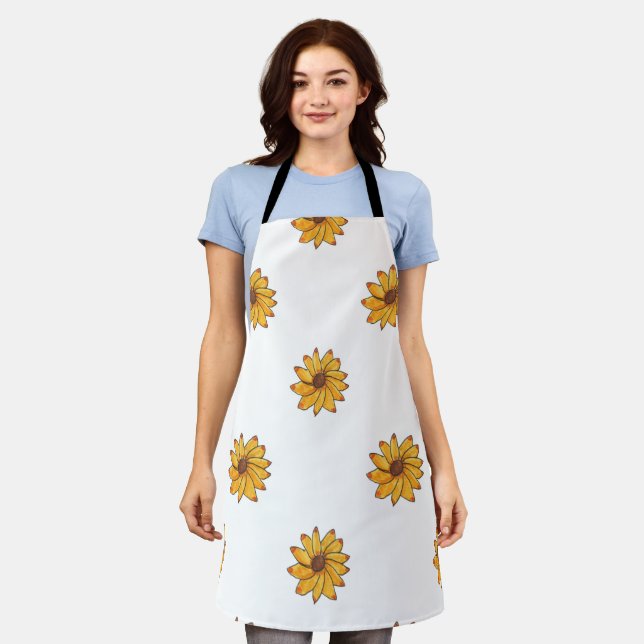 Tablier Motif de tournesol jaune (Porté)