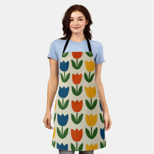Tablier Motif de tulipe coloré