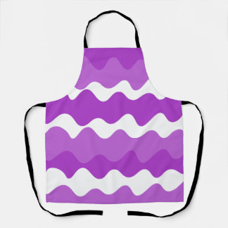 Tablier Motif de vagues horizontales violet et blanc