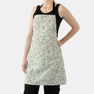 Tablier Motif de vigne botanique vert olive clair