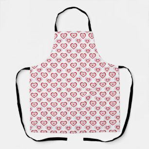 Tablier Motif des Coeurs rouges roses