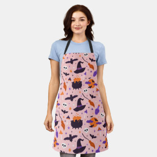 Tablier Motif d'Halloween mou et rose