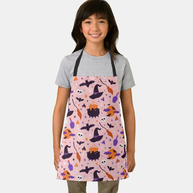 Tablier Motif d'Halloween mou et rose (Insitu)