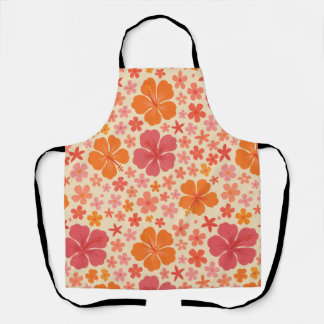 Tablier Motif d'hibiscus hawaïen des années 60