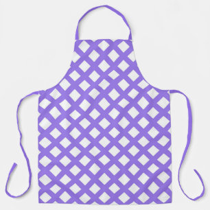 Tablier Motif diamant à carreaux blanc violet