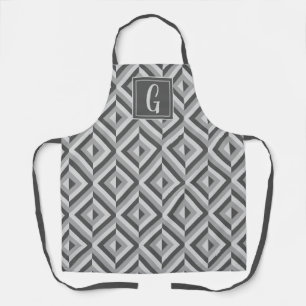 Tablier Motif diamant à trois tons gris monogramme