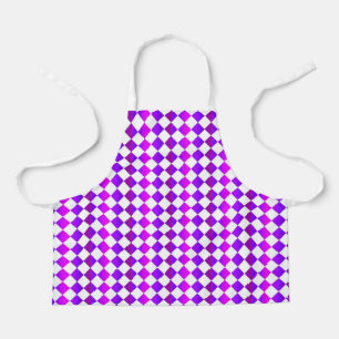 Tablier Motif diamant de Checker blanc rose violet