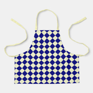 Tablier Motif diamant jaune bleu Checker