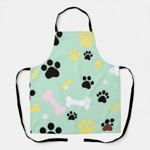 Tablier Motif d'os d'empreintes de pattes de chien