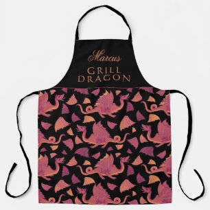 Tablier Motif Dragon Dragon Grill Main Rouge tiré Dragon