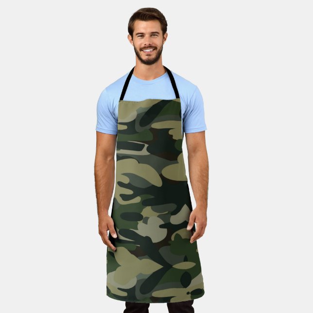 Tablier Motif du camouflage militaire vert (Porté)