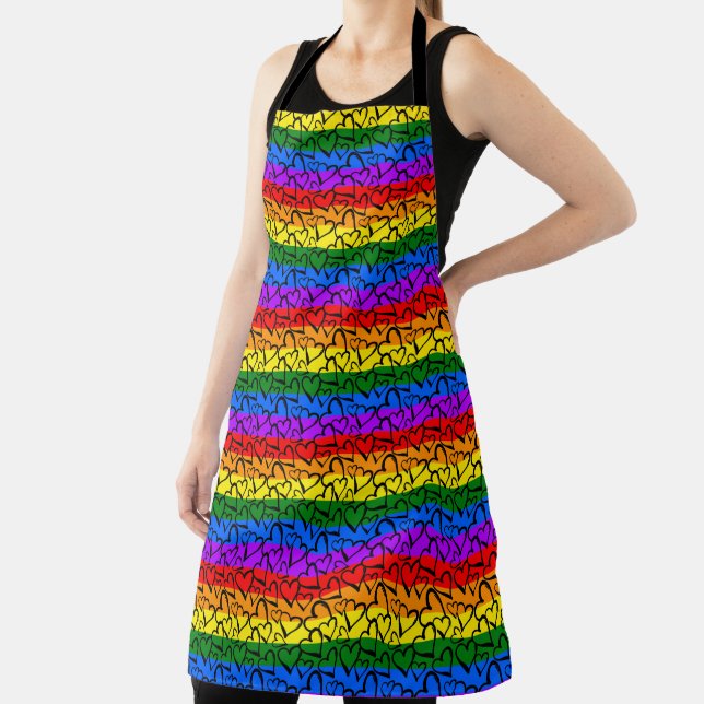 Tablier Motif du coeur arc-en-ciel (Insitu)