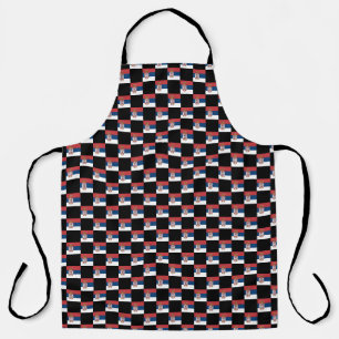 Tablier motif du drapeau À damiers Serbie