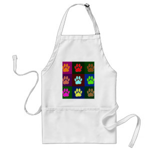 Tablier Motif Empreinte de patte de chien multicolore