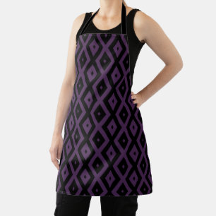 Tablier Motif en diamant noir et violet foncé