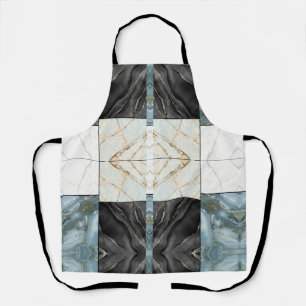 Tablier Motif en marbre noir et blanc d'or