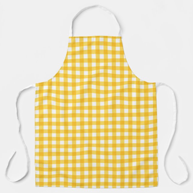 Tablier Motif En vichy jaune et blanc (Recto)