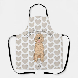 Tablier Motif Fantaisiste Personnalisé de Goldendoodle sur