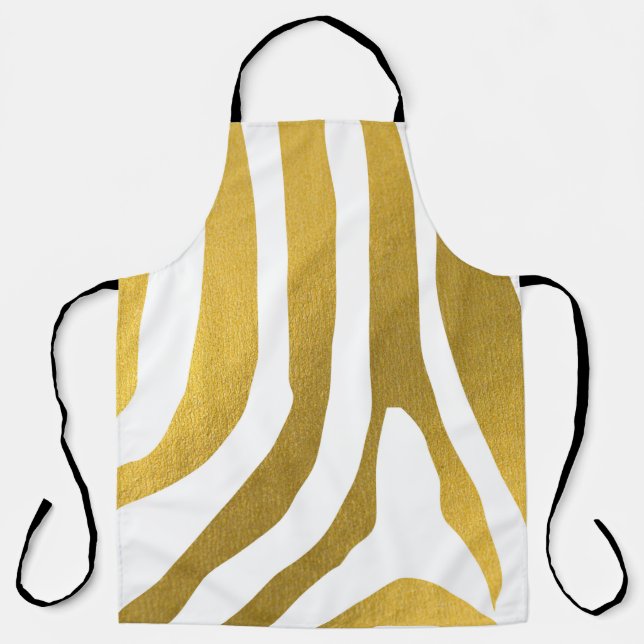 Tablier Motif Faux Gold Zebra Print Stripes (Recto)
