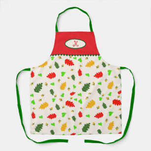 Tablier motif feuille