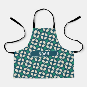 Tablier Motif feuille bleu vert minimal