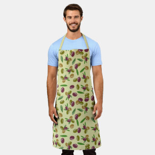 Tablier Motif Feuille d'olive et d'olive rustique