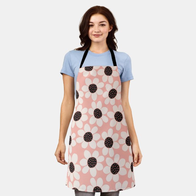 Tablier Motif Fleur Rose Cute (Porté)