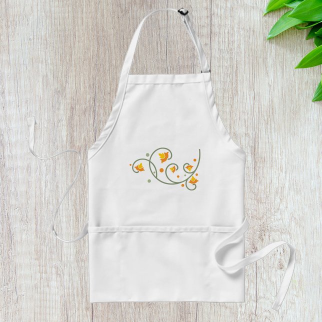 Tablier Motif floral avec Fleur orange et jaune (Créateur téléchargé)