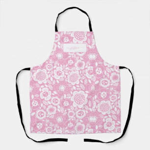 Tablier Motif floral avec nom en écriture