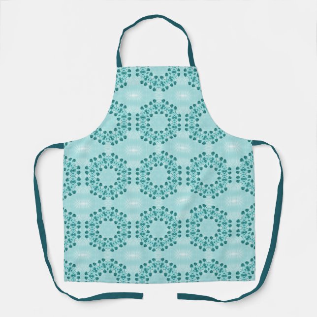 Tablier Motif floral, bleu Turquoise (Recto)