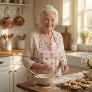 Tablier Motif floral croisé Folk personnalisé