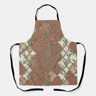 Tablier Motif floral de vigne à treillis vintage en terre