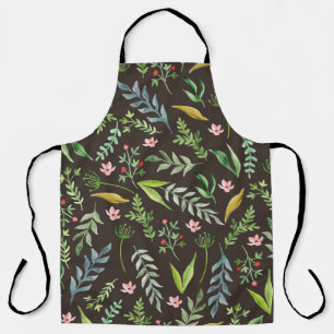 Tablier Motif floral incomparable. Aquarelle dessinée à la