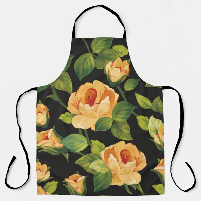 Tablier Motif floral incomparable avec de beaux roses (Recto)