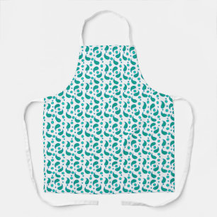Tablier Motif floral paisley bleu et sarcelle   Moderne Bo