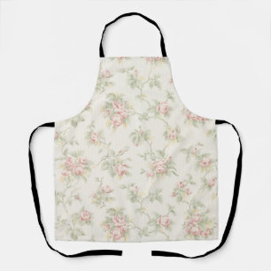 Tablier Motif Floral Rétro Rose Rose Cottagecore
