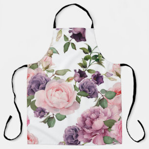 Tablier Motif floral sans couture avec roses, aquarelle. p