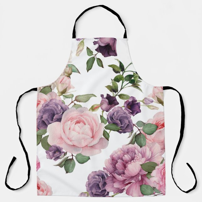 Tablier Motif floral sans couture avec roses, aquarelle. p (Recto)