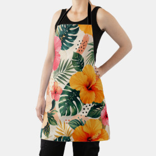 Tablier Motif floral sans couture d'Hibiscus tropical vibr