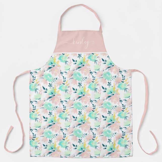 Tablier Motif Floral Watercolor (Recto)