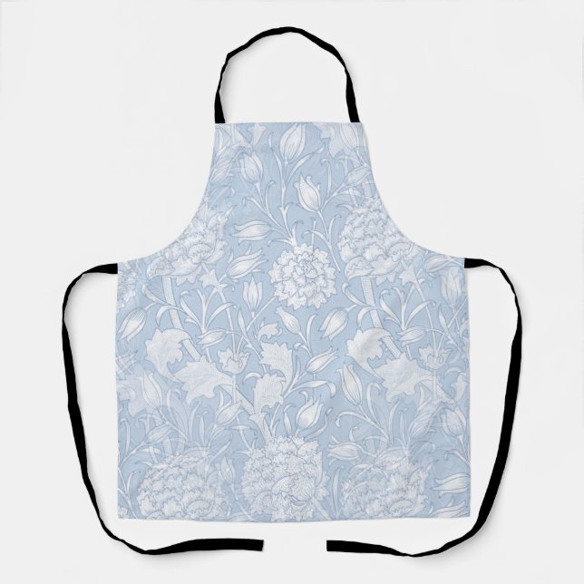 Tablier Motif Floral William Morris en bleu (Recto)