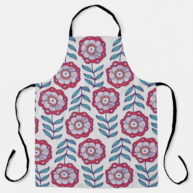 Tablier Motif fluide floral, texture sans fin avec flux (Recto)