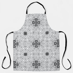 Tablier Motif géométrique blanc et noir